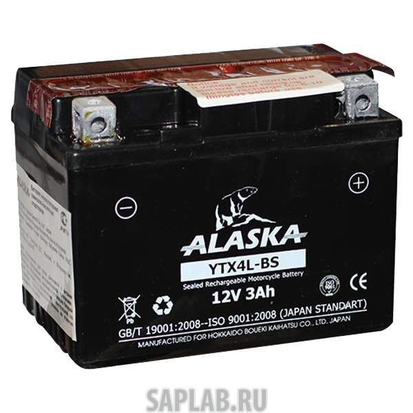 Купить ALASKA YTX4LBS Аккумулятор автомобильный  ALASKA Moto YTX4L-BS 3 Ач