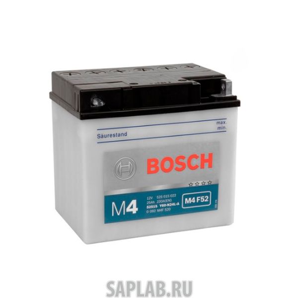 Купить BOSCH 0092M4F520 Аккумулятор M4 F52 12v 25ah 220a 186x130x171 BOSCH 0092m4f520