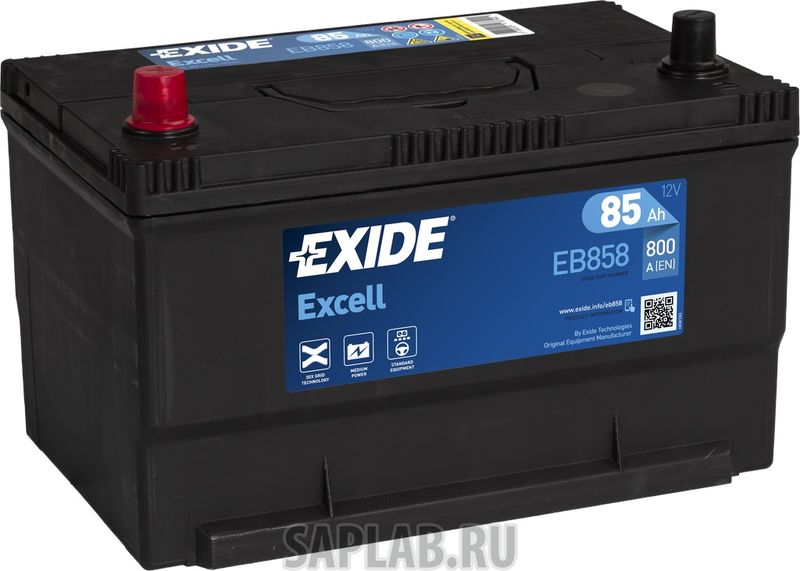 Купить EXIDE EB858 Аккумулятор Exide  Excell 85a/Ч (Eb858)  (+/-)  12v 800a   306x192x192  EB858