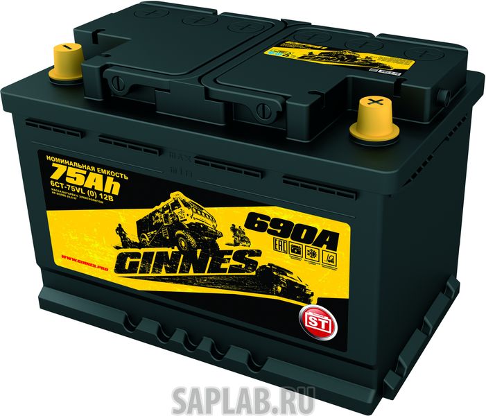 Купить GINNES GS7501 Аккумулятор автомобильный GINNES ST 6CT-75.0 GS7501