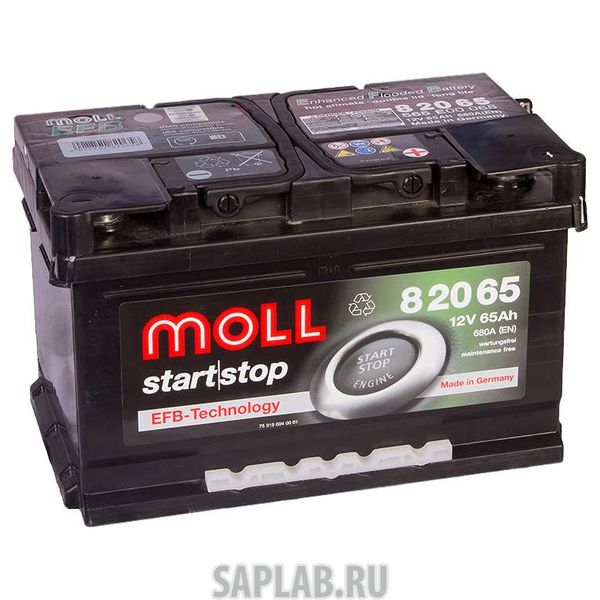 Купить MOLL 82065 Аккумулятор MOLL EFB 65R Start-Stop 680A 278x175x175