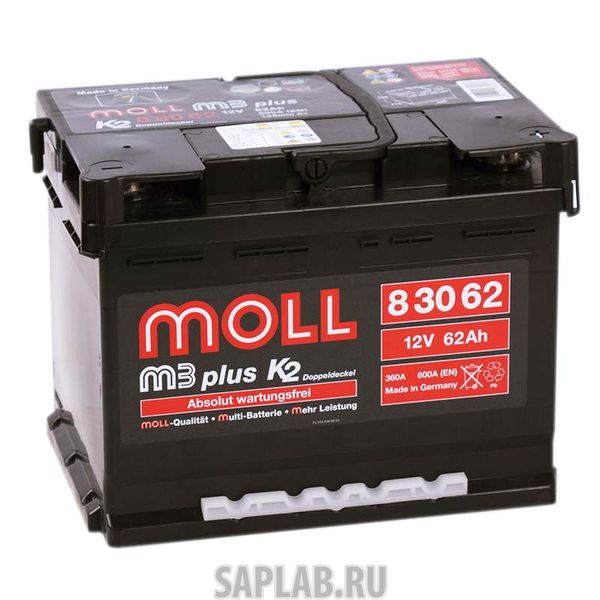 Купить MOLL 83062 Аккумулятор MOLL M3plus 62R 600A 242x175x190 83062