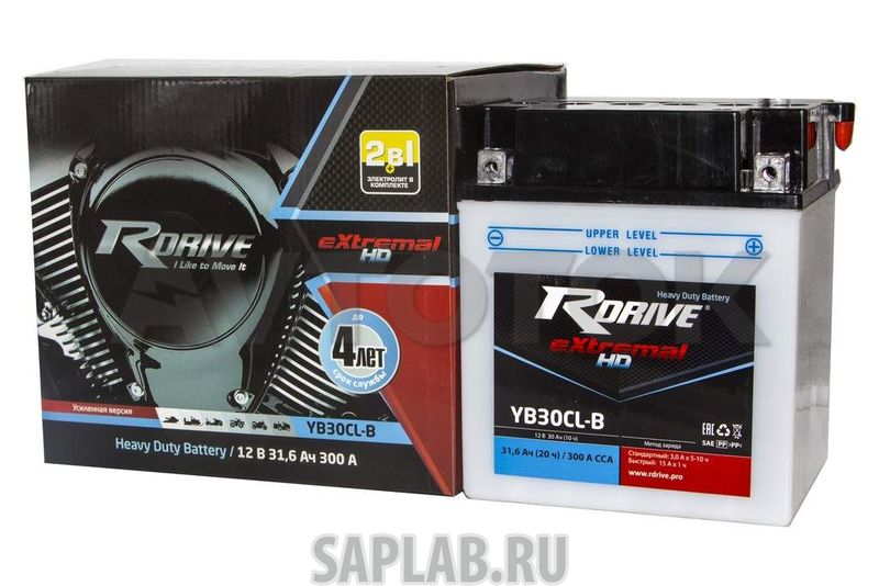 Купить RDRIVE RDRIVEYB30CLB Аккумулятор RDRIVE-YB30CL-B 12В 30Ач 300CCA 165x130x192 мм Обратная (-+)