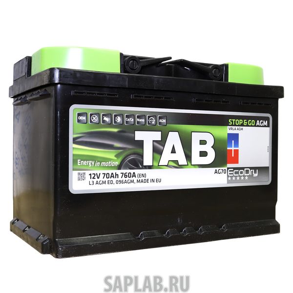 Купить TAB 213070 Аккумулятор TAB AGM 70R 760A 278x175x190