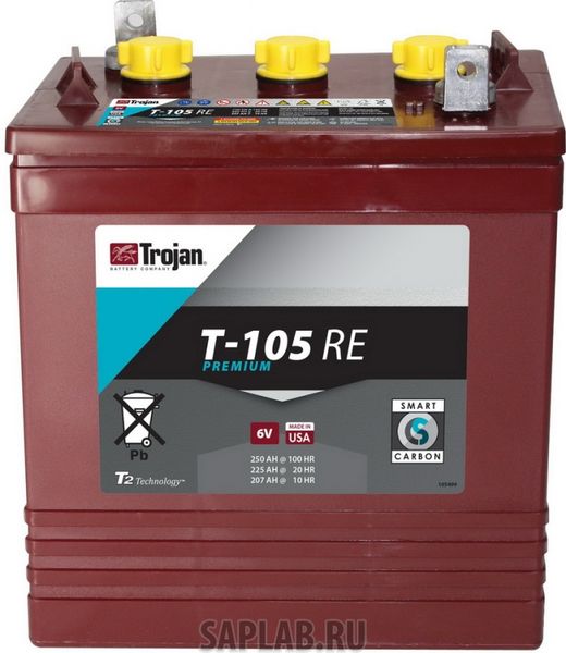 Купить TROJAN T105RE Аккумулятор TROJAN T105 RE 6V 225A (264х181х299)