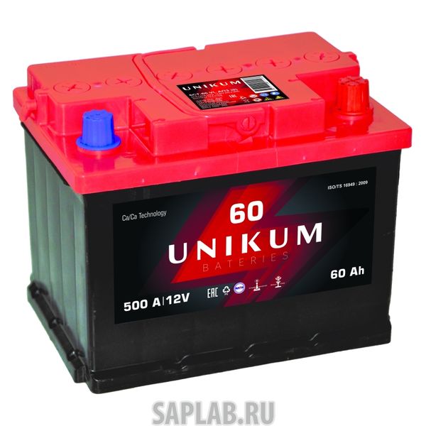 Купить UNICUM 6СТ60VLАПЗСЛЕВА Аккумулятор 60/ч UNIKUM EN 500А Прямая 242*175*190 6 СТ-60 VL АПЗ + слева