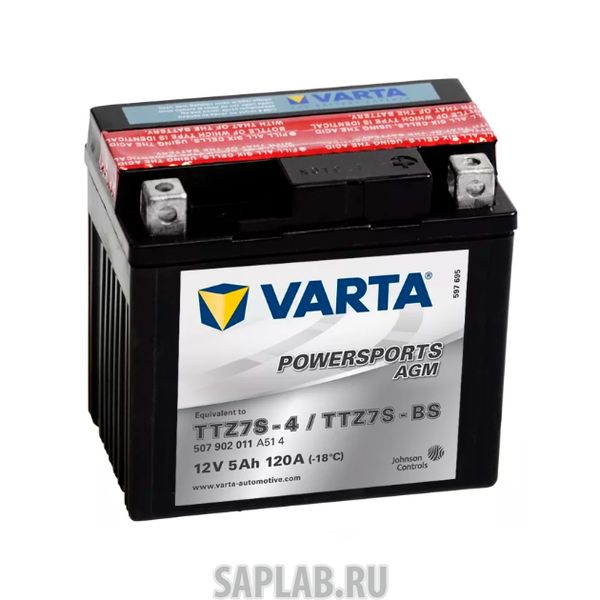 Купить VARTA 507902011 Аккумуляторная батарея Евро 5ah 120a 113/70/105 Ytz7s-Bs Moto Varta 507902011