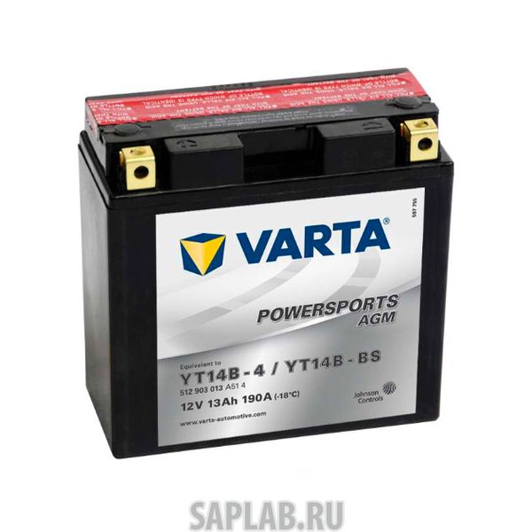 Купить VARTA 512903013 Аккумуляторная батарея Евро 13ah 190a 152/70/150 Yt14b-Bs Moto Varta 512903013