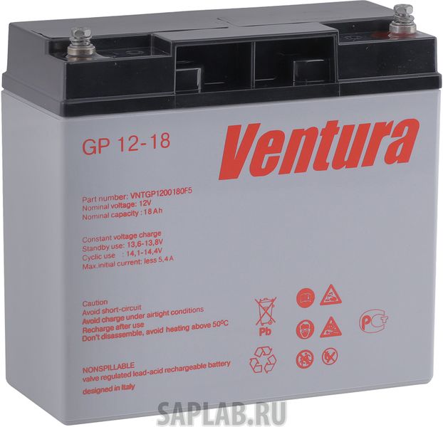 Купить VENTURA GP1218 Аккумулятор Ventura GP 12-18 12В 18Ач 181x77x167 мм Прямая (+-)