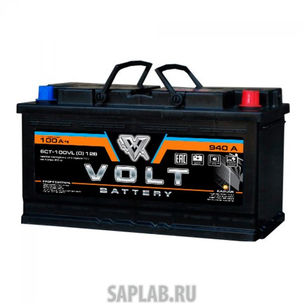 Купить VOLT VL10001 Автомобильный аккумулятор VOLT PRO 6СТ-100VL(0) 100 Ач (A/h) обратная полярность - VL10001