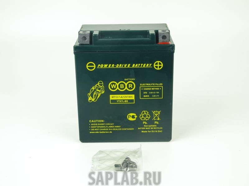 Купить WBR 1058378936609 Аккумулятор мотоциклетный WBR MT 12-7-A 12V7AH YTX7L-BS