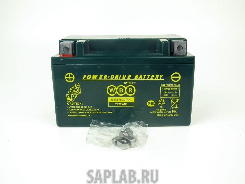 Купить WBR 1058408008144 Аккумулятор мотоциклетный WBR MT 12-7 12V7AH YTX7A-BS