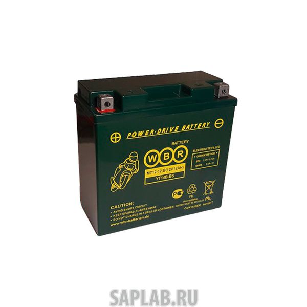 Купить WBR MT1212B Аккумулятор мотоциклетный WBR MT 12-12B YT14B-BS 12V 14Ah AGM(залит и готов к применению)