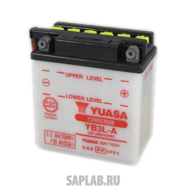 Купить YUASA YB3LA Аккумулятор Yuasa YB3L-A 12В 3Ач 30CCA 98x56x110 мм Обратная (-+)