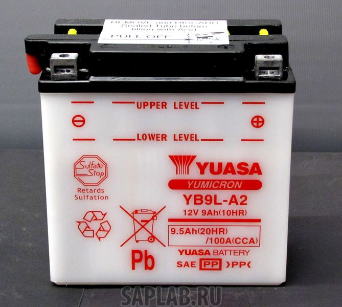 Купить YUASA YB9LA2 Аккумулятор Yuasa YB9L-A2 12В 9Ач 100CCA 135x75x139 мм Обратная (-+)