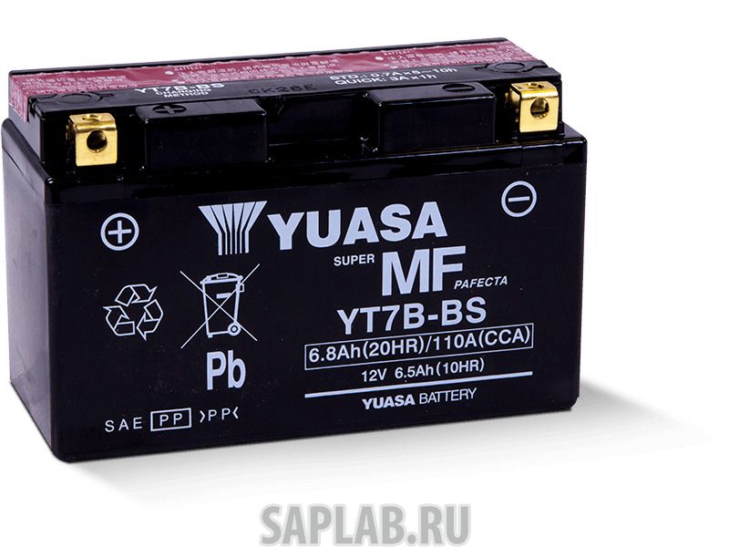 Купить YUASA YT7BBS Аккумулятор Yuasa YT7B-BS 12В 6,5Ач 110CCA 150x65x93 мм Прямая (+-)