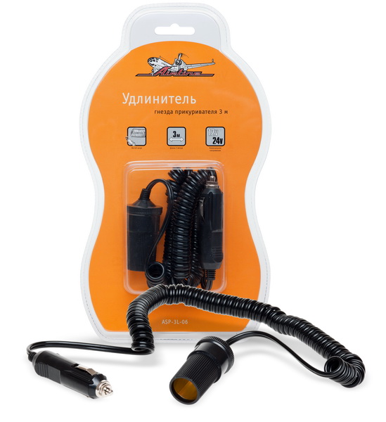 Купить Airline ASP3L06 Прикуриватель-удлинитель (3м, витой шнур)