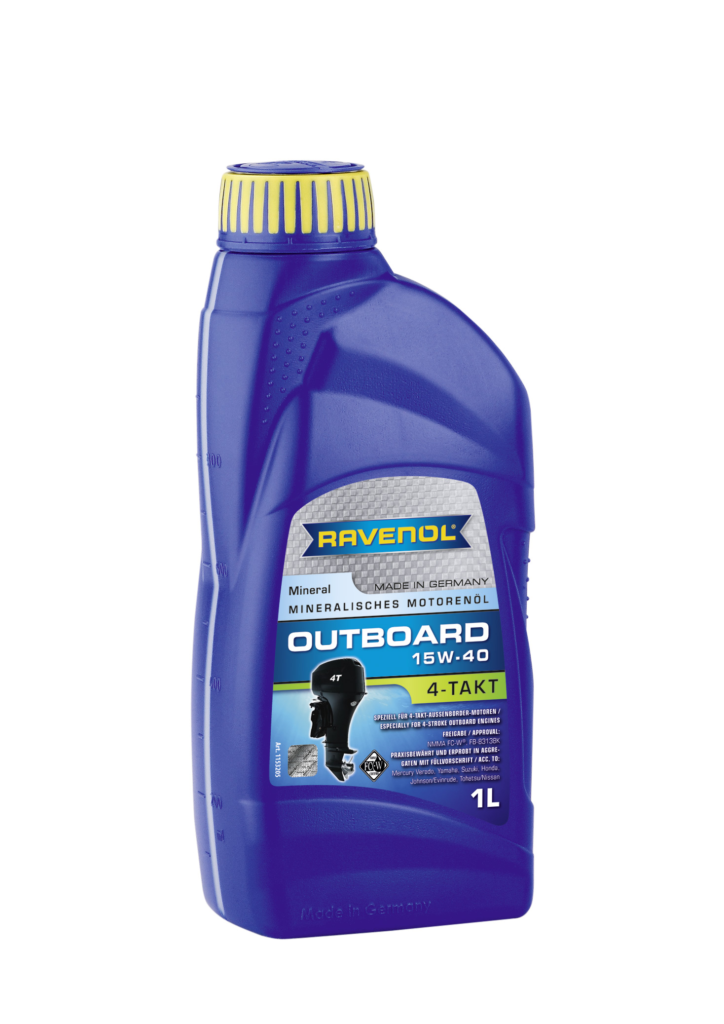 Купить Ravenol 4014835729216 для 4-T лод.моторов Outboardoel 4T SAE 15W-40 (1л) new