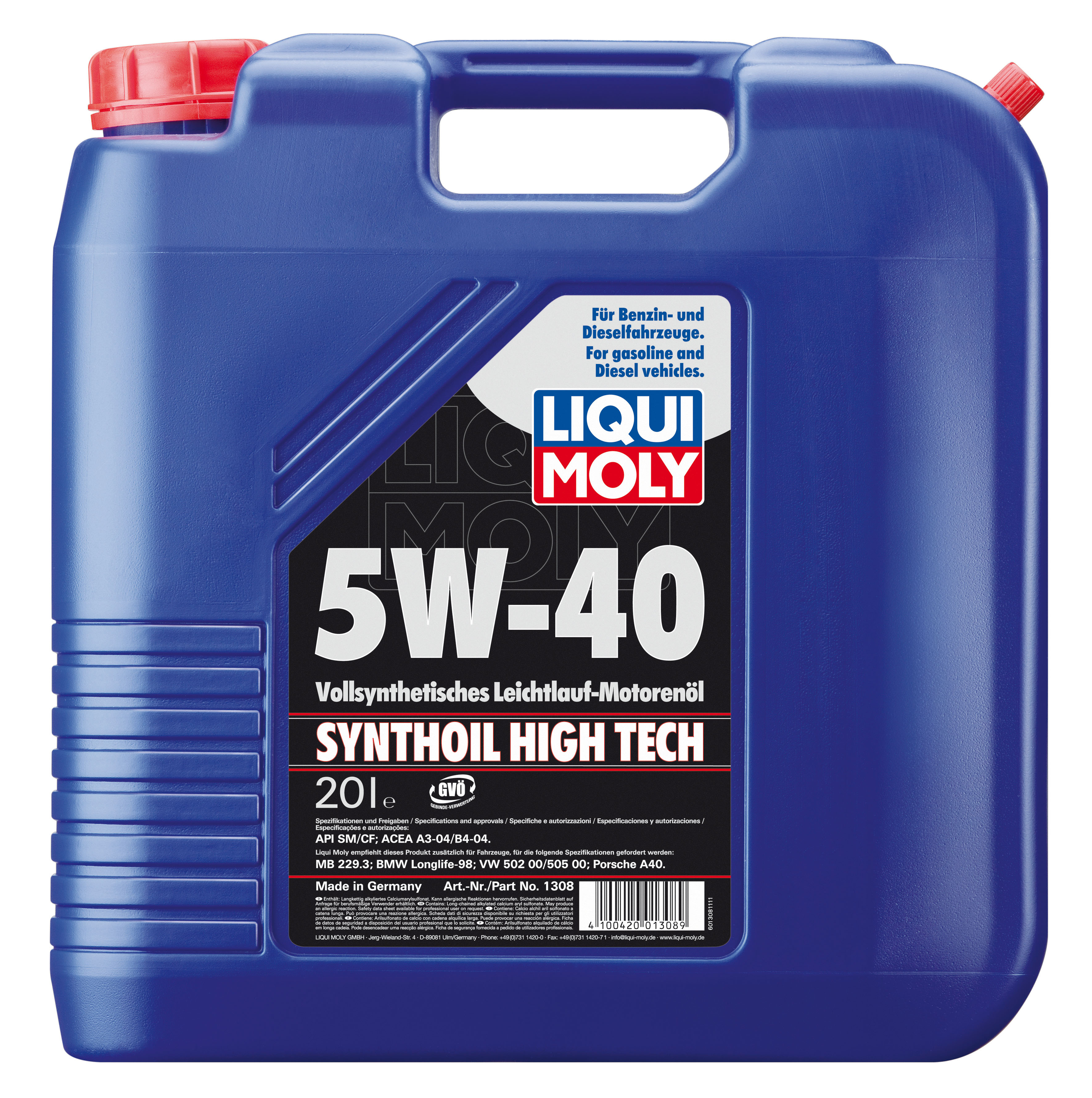 Купить Liqui moly 1308 Synthoil High Tech SAE 5W-40