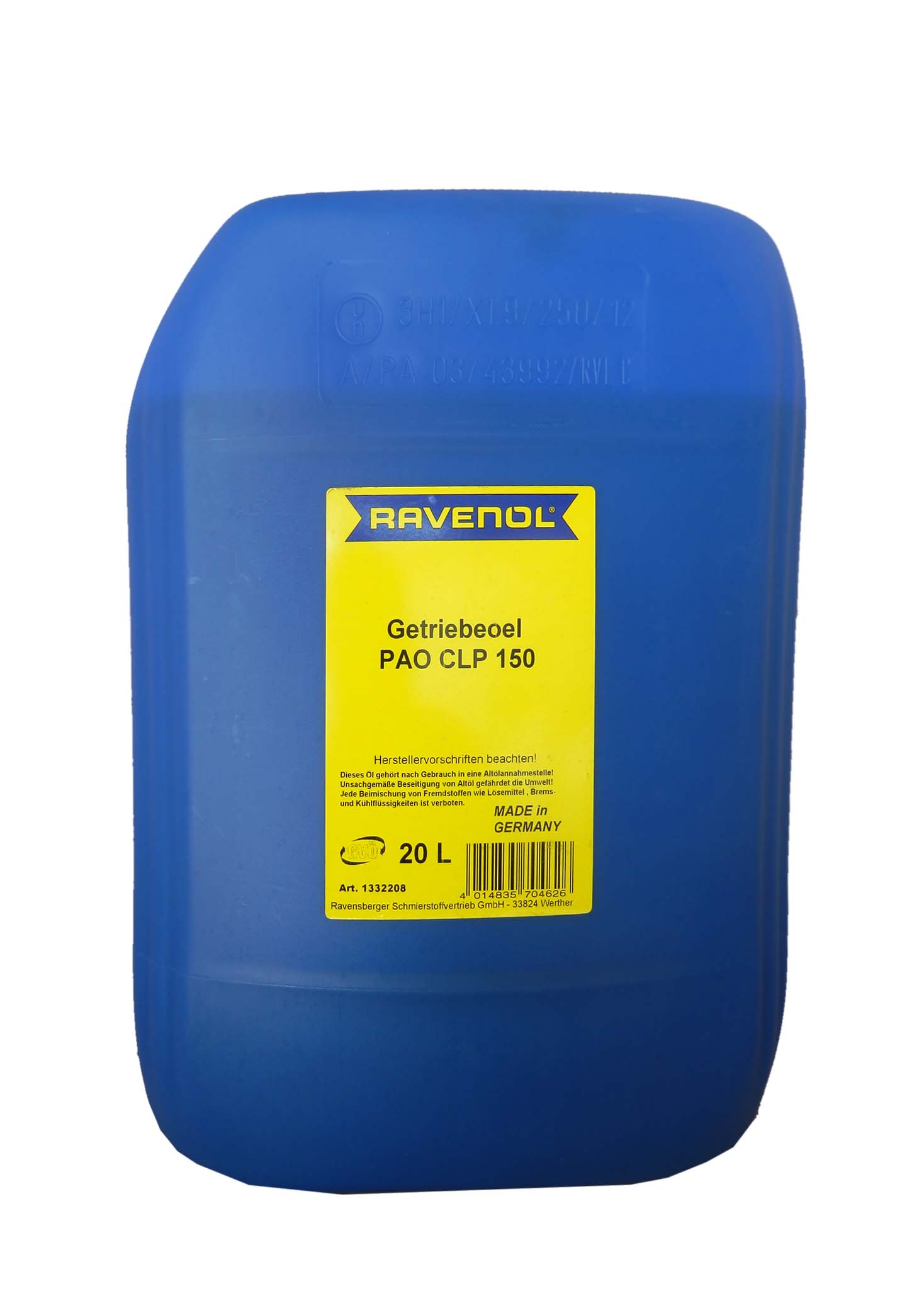 Купить Ravenol 4014835704626 Трансмиссионное масло  Getriebeoel PAO CLP150 (20л)