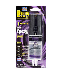 Купить Permatex 84160 Клей Эпоксидный Многоцелевой прозрачный (1 мин.) - шприц 25мл.
