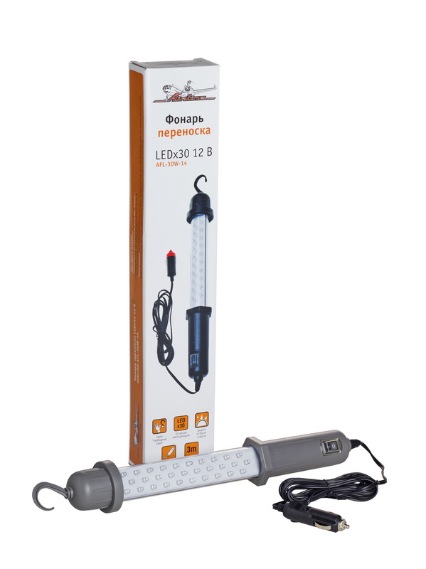 Купить Airline AFL30W14 Фонарь переноска LEDx30 12В (от прикуривателя, 3м)