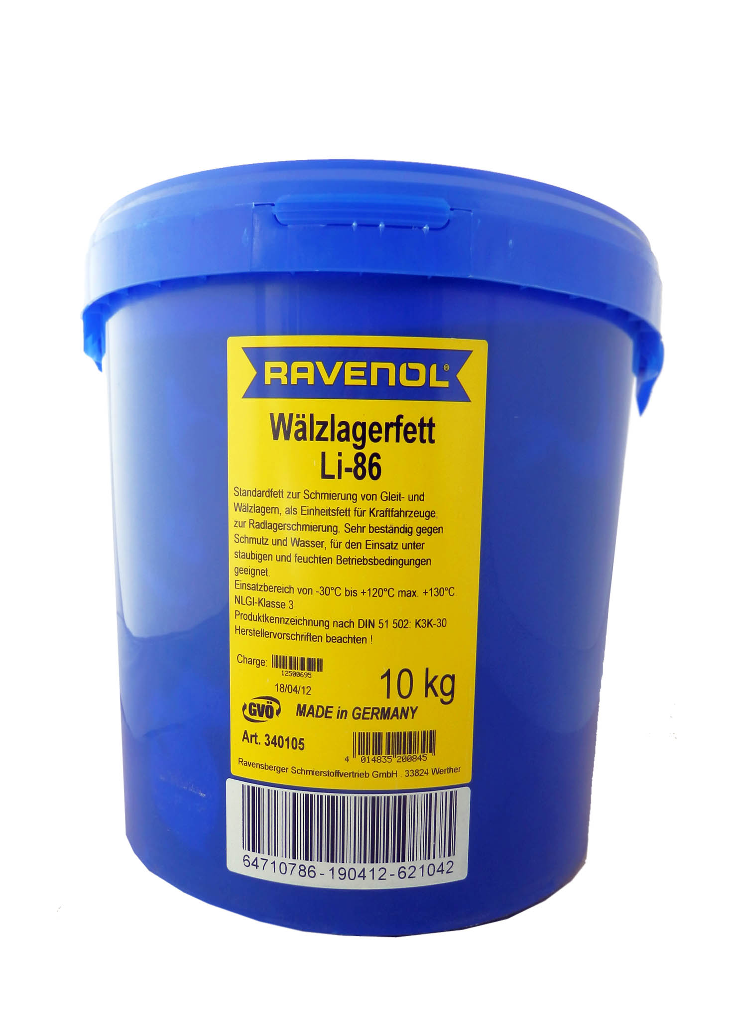 Купить Ravenol 4014835200845 Смазка Waelzlagerfett LI-86 (10кг)