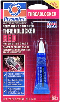 Купить Permatex 19962 Фиксатор резьбы неразъемной фиксации красный, 6г.